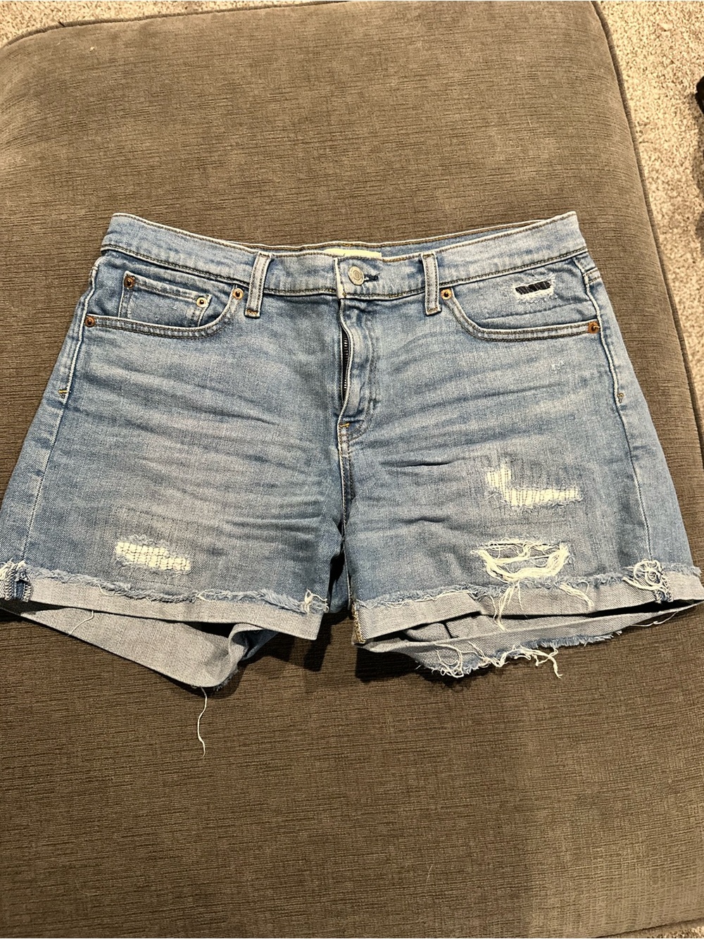 GAP Light Blue Distressed Jean Shorts
